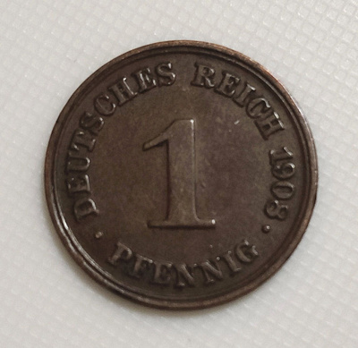 Saksa 1 Pfennig 1908D