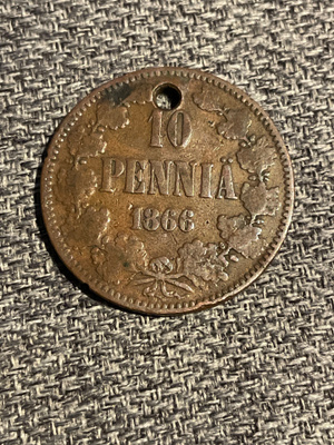 Suomi 10 Penniä 1866