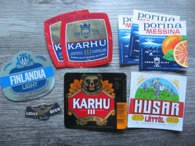 OLUT- JA JUOMAETIKETTEJÄ.....pieni kasa.