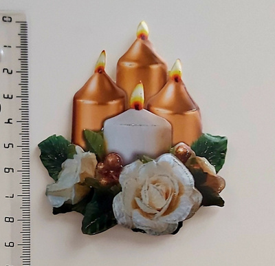 3D-KORTTIKUVA "Kynttilät ja jouluruusut"