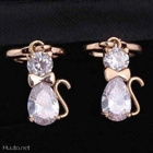 + 394 .. 18k Kulta Duble Zircon Upeat Cat .. Korvakorut - pikkukuva 5