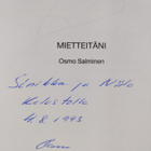 Osmo Salminen : Mietteitäni (signeerattu, tekijän omiste) - pikkukuva 3