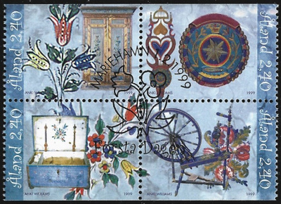 Åland 1999 ÅV 7 Kansantaidetta EP leima NELILÖ LaPe 151-154
