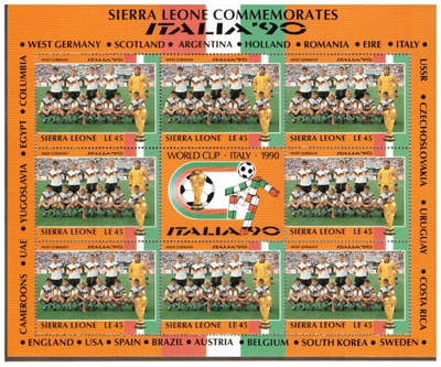 8 x SAKSA Jalkapallo Postimerkkiä v.1990/ITALIA