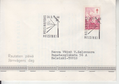 Erikoisleima 24.5 1964 Rautatie aihe
