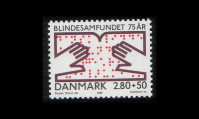 Tanska 858 ** Sokeidenyhdistys 75v (1986)