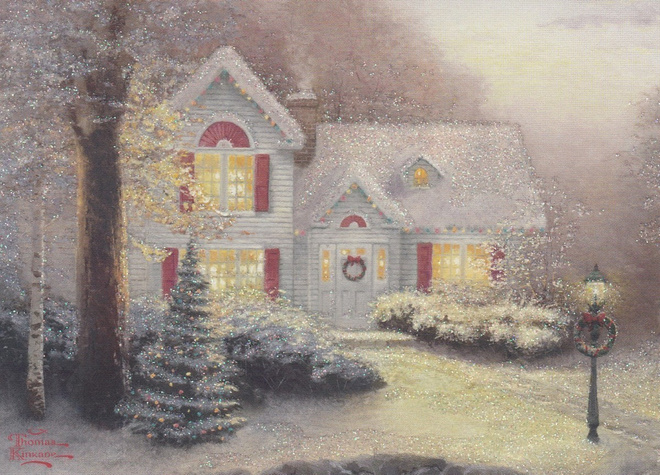 Thomas Kinkade: Jouluinen talo (pienehkö taittokortti)