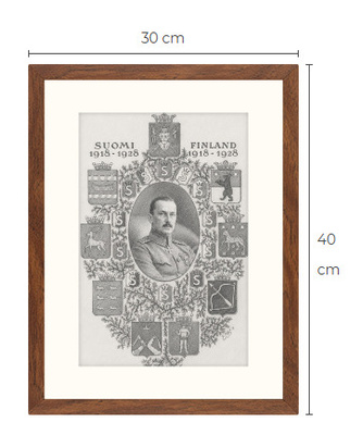 Uusi Mannerheim art print kehystetty 30 cm x 40 cm