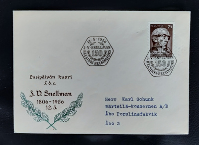 FDC 1956 J.V.Snellman