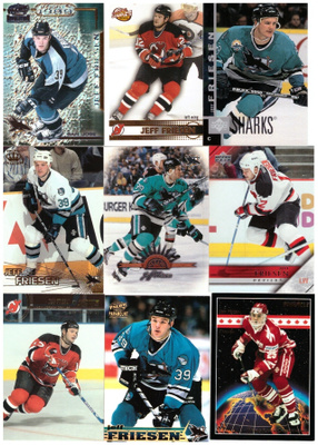 9 x JEFF FRIESEN Devils, Sharks