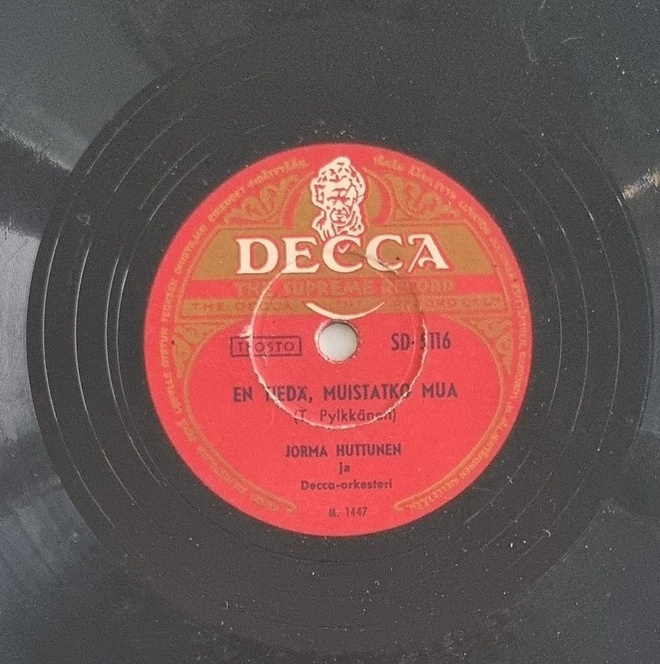 Savikiekko 1950 - Jorma Huttunen - Decca SD 5116