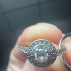 näyttävä naisten 15mm jalokivi halo kultasormus 14k - pikkukuva 2