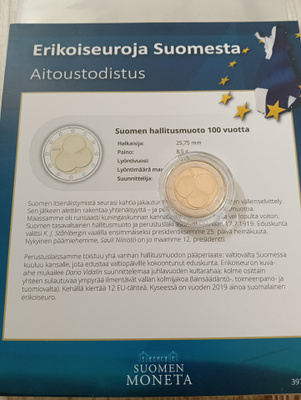 2€ Suomen hallitusmuoto 2019