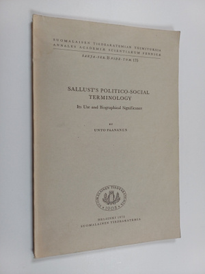 Unto Paananen : Sallust's politico-social terminology : i...