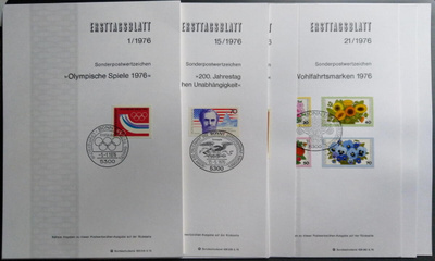 Saksa, vuoden 1976 "Ersttagsblatt" -kohteet, 23 kpl