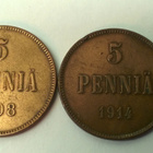5 penniä vuosilta 1908-1917 - pikkukuva 2
