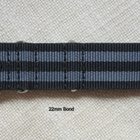 NATO  Bond 22 mm musta/harmaa ranneke - tikattu - pikkukuva 3