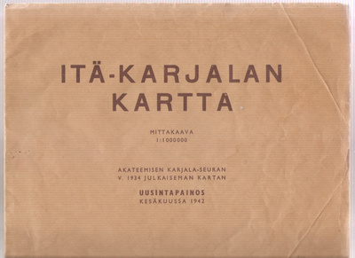 Itä-Karjalan kartta 1941 1:1.000.000 AKS:n 1934 kartan mukaa