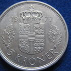 5 kroner 1977. Tanska - Denmark - pikkukuva 2