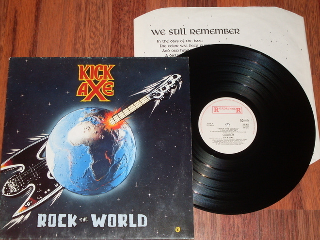 KICK AXE - Rock The World - LP 1987 hard rock EX