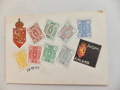 Postikortti Sortokausi Postimerkkien Muisto Surumerkki 1901