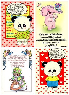 Marleena Ansio, 4 postikorttia, käyttämättömiä
