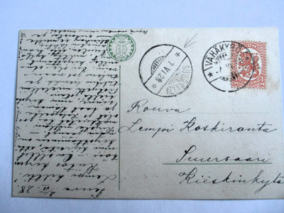 1928 Vähäkyrö kortti Suursaareen