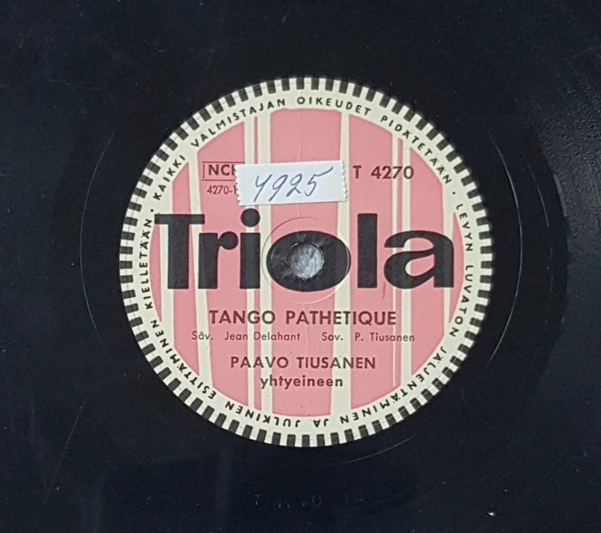 Savikiekko 1956 - Paavo Tiusanen - Triola T 4270