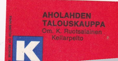 Kellarpelto, Aholahden Talouskauppa om.K. Ruotsalainen  b594