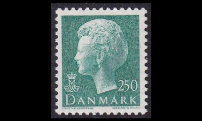 Tanska 721 ** Margrethe 250 öre sinivihreä (1981)