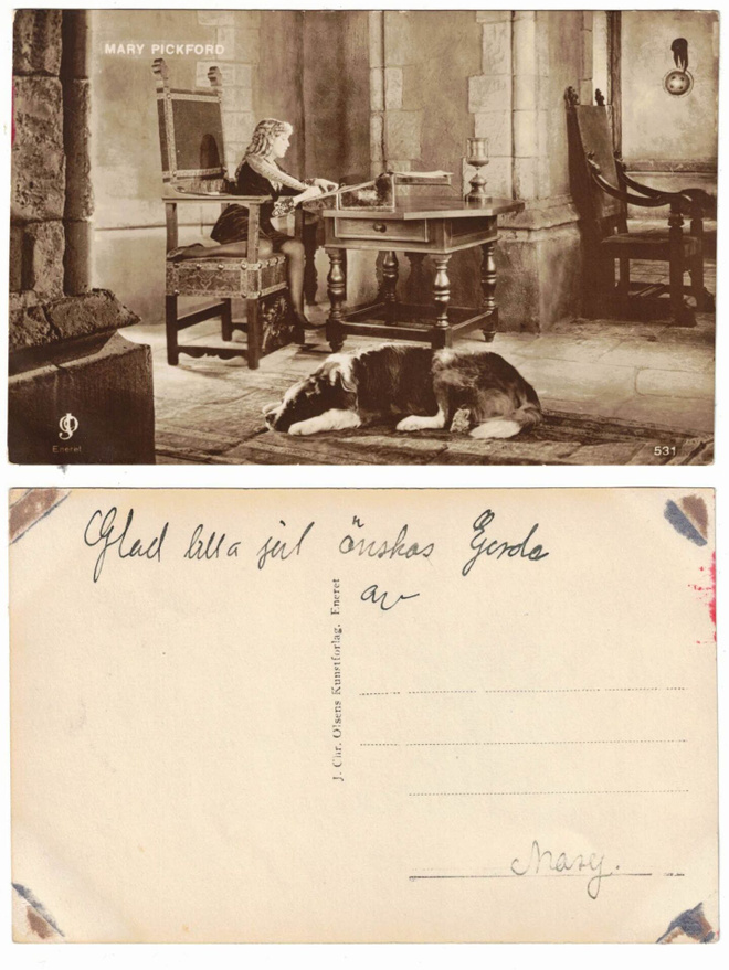 Vanha kortti, Mary Pickford, näyttelijä