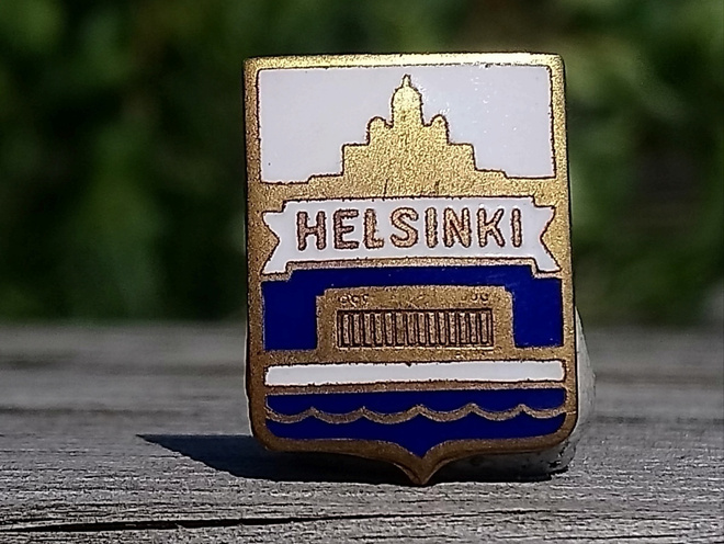 Helsinki Emalinen merkki. Halkaisija - 22 mm.