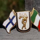 Suomi - Italia Liput. SUL. Ehjät emalit. Halkaisija - 26 mm. - pikkukuva 2