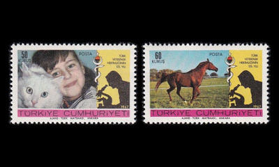 Turkki 2078-9 ** Eläinlääketiede 125v (1967)