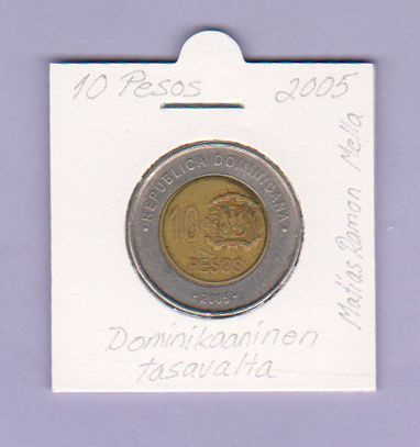 Dominikaaninen tasavalta 10 Pesos v.2005 KM#106