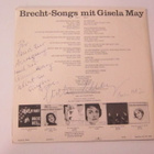 Gisela May LP 1973 Brecht-Songs Mit Gisela May+nimmarit - pikkukuva 2