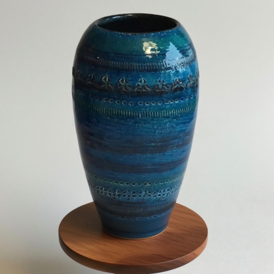 Bitossi Rimini Blu Vase 25 cm – Aldo Londi – Italy- signet
