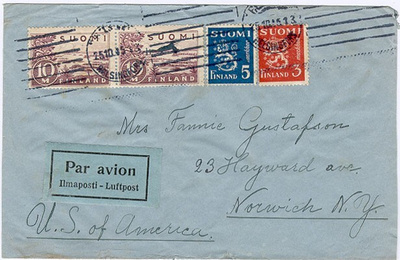 M30 1945 lentokirje USAhan
