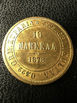 KULTAKOLIKKO 10MK V.1878