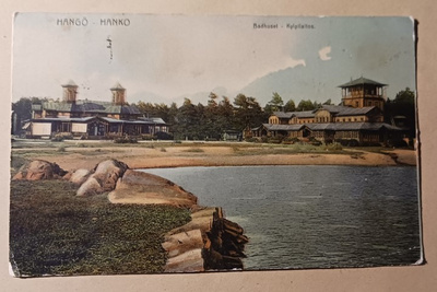 Hanko, Casino ja Merikylpylä, vanha väripk p. 1908 Pietariin