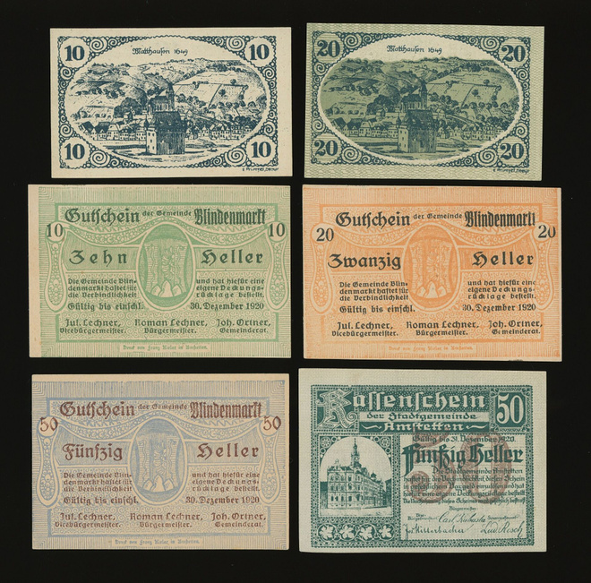Itävalta Notgeld 6 kpl, erä 13
