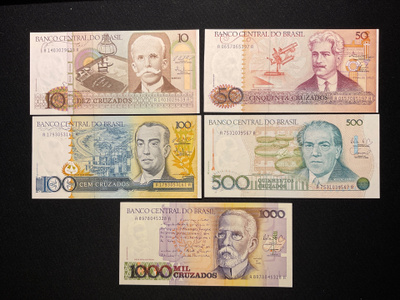 Brazil 1987 - 1988, 5 kpl. Monetary Reform 1981.