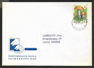 Postiläh. - Pun.risti 1980 90+15p (LAPE 864) Ekenäs 6.5.82