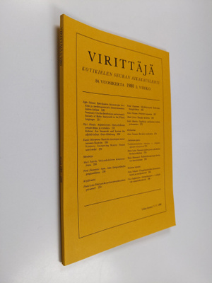 Virittäjä 3/1980 - Kotikielen Seuran aikakauslehti 84.vuo...