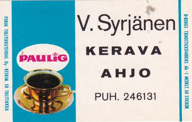 Kerava, Ahjo. V. Syrjänen  , Paulig  s4/1