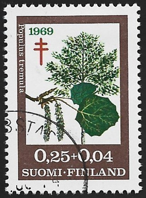 1969 TUB merkki Haapa 0,25 + 0,04 mk leimattu LaPe 658