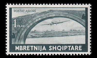 Albania 317 ** Lentoposti 1 Fr (1940)