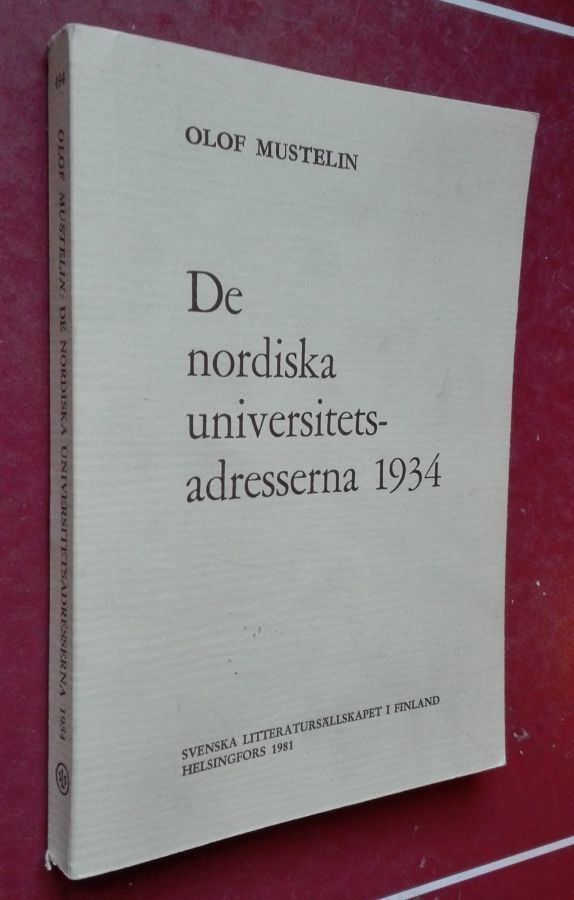 De nordiska universitetsadresserna 1934; Skandinaviska...
