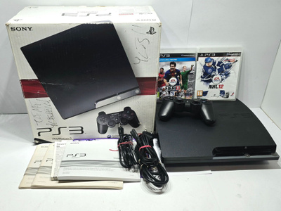 PS3 Slim 320GB konsoli + ohjain + 14 peliä [6]