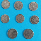 Hopeiset 25 p , 6 kpl ja 50 p, 2 kpl vuosisadan vaihteesta. - pikkukuva 2